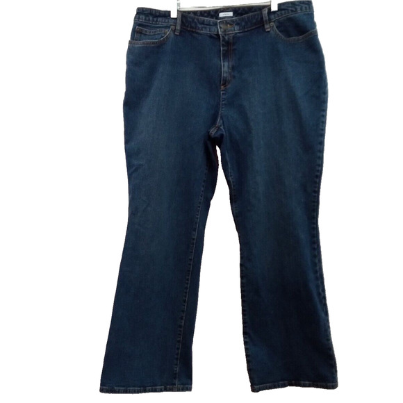Liz Claiborne Womens Plus Size 22W Reg. Straight Leg Stretch Pockets Blue Jeans - Picture 1 of 13
